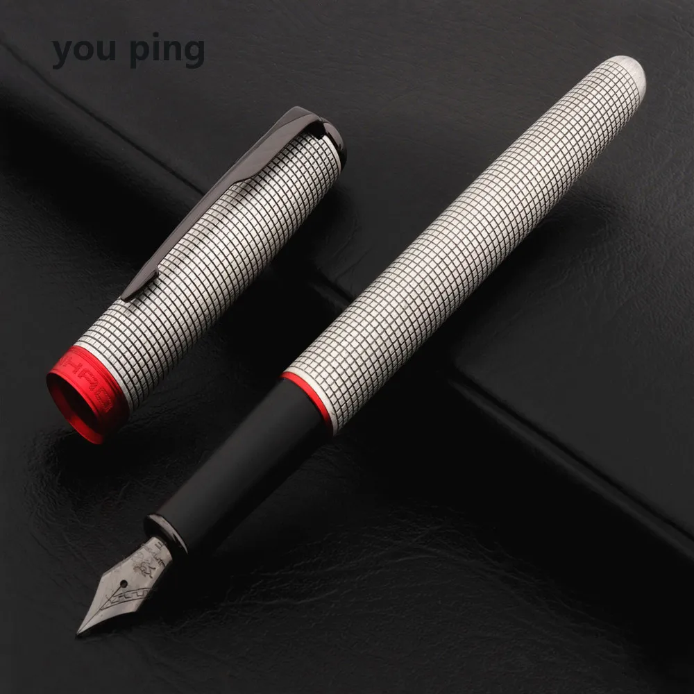 Metal Latticed High Quality Full Metal Luxury Fountain Pens Stationery Supplies 