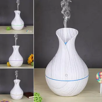 

2020 New Hot Fashion UK 130ml Mini LED Ultrasonic Air Humidifier Diffuser Essential Oil Mist Aroma 3[White Wooden Grain]