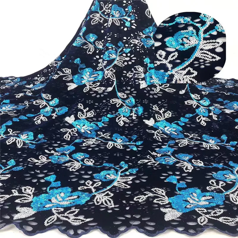 

Latest African Laces Fabric Embroidered with sequins African French Tulle Lace Fabric 2019 African Net Lace Fabric rof1-912