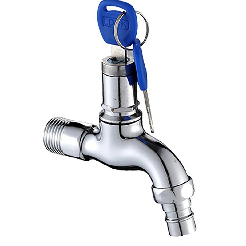 

Anti-Theft Faucet Water Tap with Lock Key Alloy Key Switch Faucet Bibcocks for Kitchen Outdoor Garden