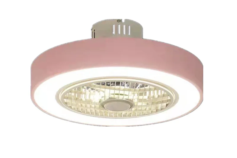 F Modern minimalist white painted iron ceiling fan light crystal decorative acrylic LED lighting dimmable bedroom fan lamp AC220 - Цвет лезвия: F