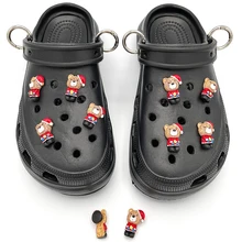 Épingles à chaussures en résine pour bébé, 10 pièces de styliste, en forme d'icône d'ours mignon, sabots de crocodile, pantoufles de décoration, breloques de chaussures, accessoires de bricolage 