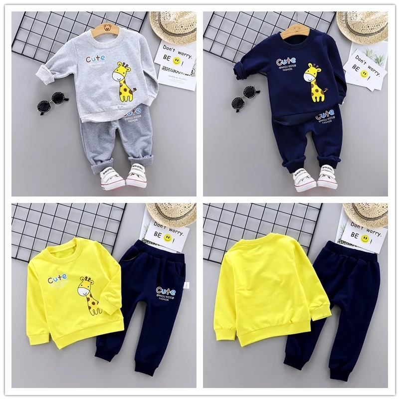 Fashion Children Clothing Spring Autumn Baby Girl Clothes Set Boys Cotton Jacket Pants 2 Pieces Toddler Costume Kids Tracksuits
