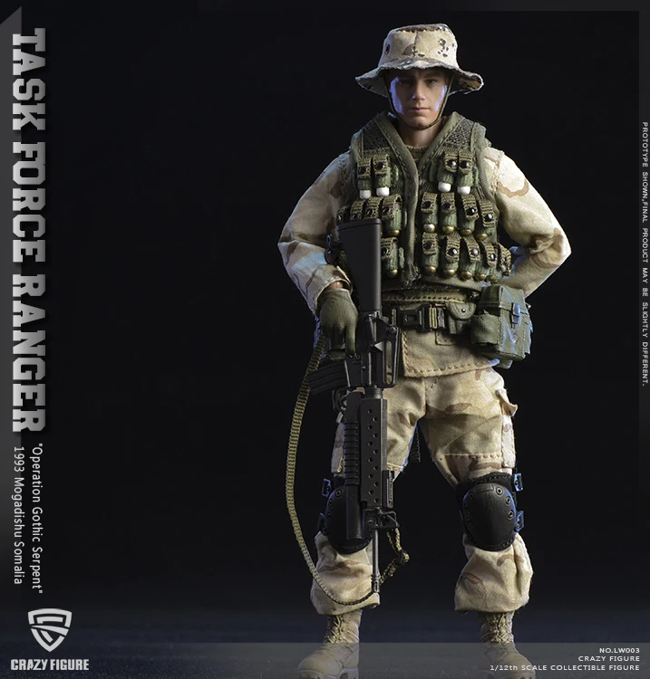 CrazyFigure LW003 США 75-й рейнджерский полк гренадир, Somalia 1/12 фигурка