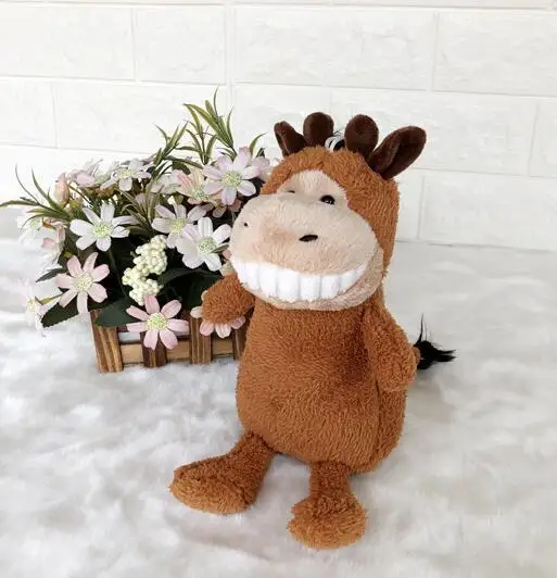 GloryStar 25cm Smiling Toothy Big Tooth Doll Fox Puppy Powder Pig Bamboo Charcoal Plush Toy 5