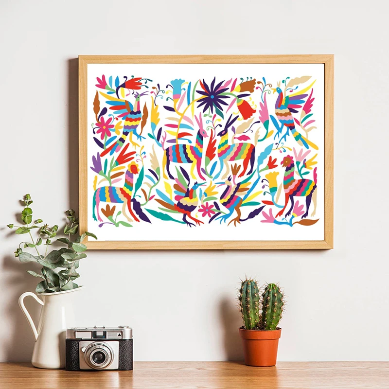 Otomi-Indian-Mexican-Folk-Art-Canvas-Poster-Nursery-Wall-Art-Painting-Print-Mexico-Decoration-Picture-Home (2)