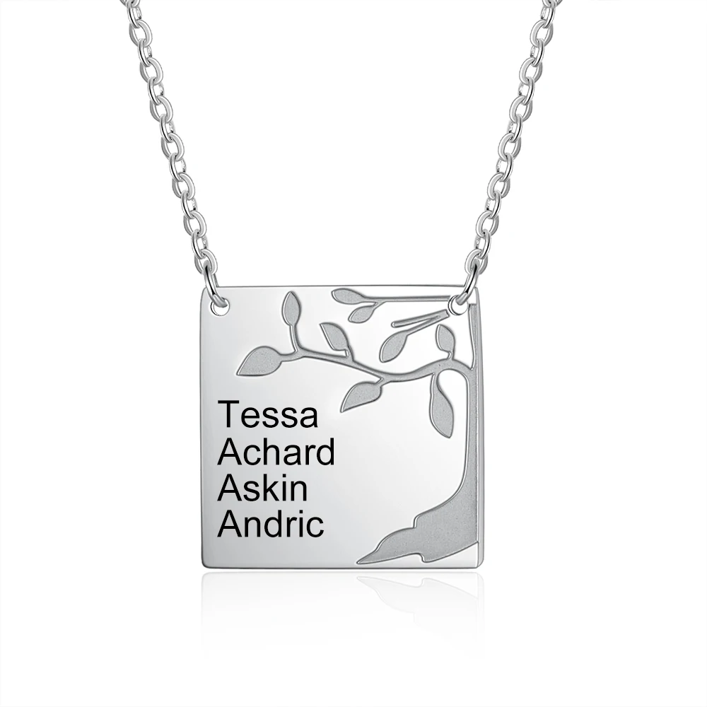 JewelOra Personalized Square Necklace 