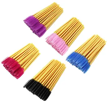

250pcs Disposable Eyelash Brushes Mascara Wand Applicator Assoreted Colored Makeup Brushes