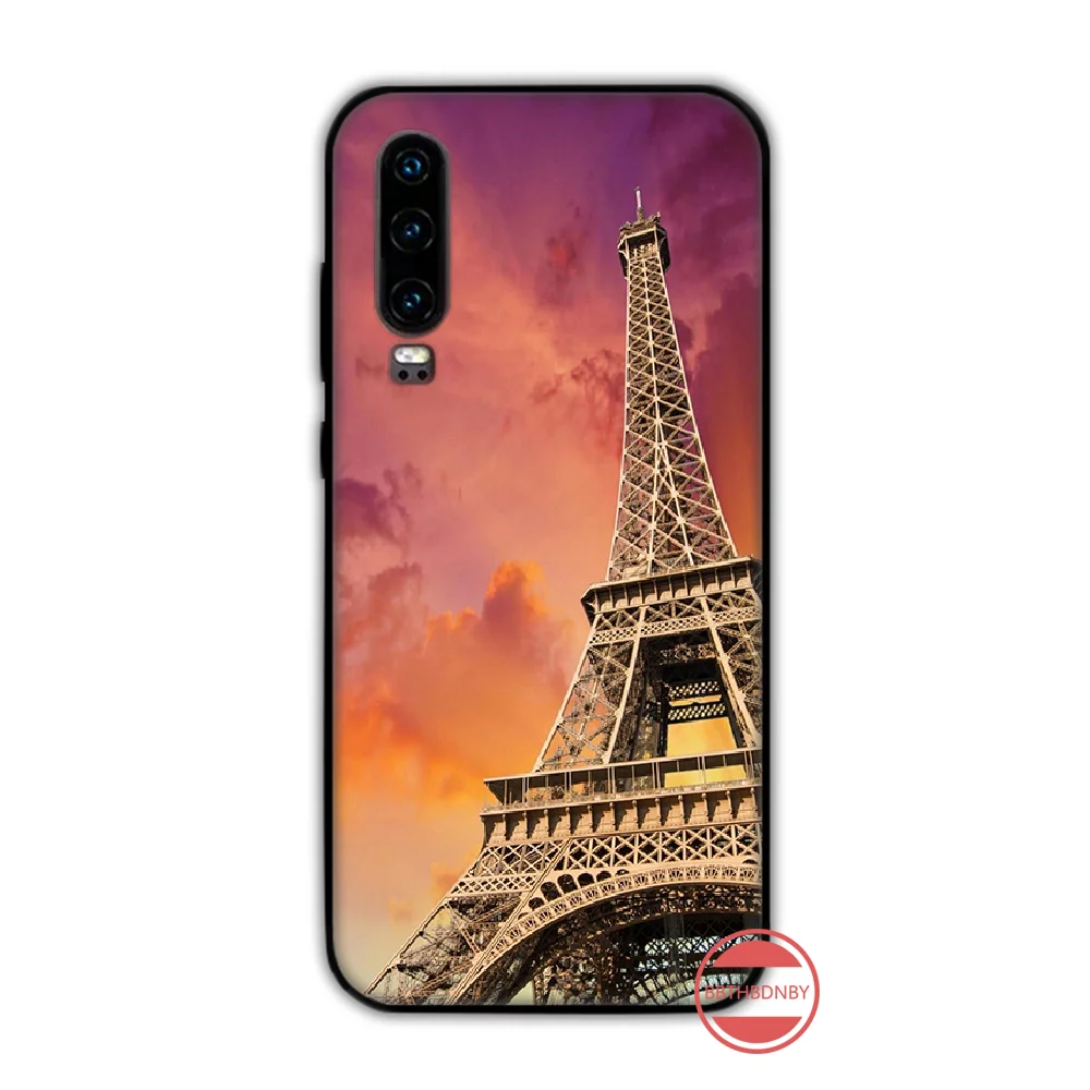 Eiffel Tower building  Paris Soft Shell Phone Case Capa Funda For Huawei P9 P10 P20 P30 Lite 2016 2017 2019 plus pro P smart huawei silicone case