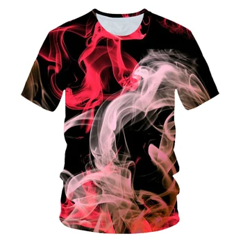 

Summer Fantastic Smoking Surround 3D Print T shirt Men Summer Funny Top tees Short sleeve Black Art Design Tshirt Plus Size