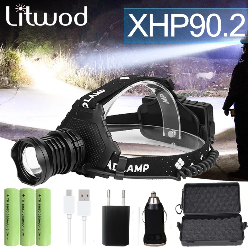 Самый мощный светодиодный налобный фонарь XHP90.2, 8000лм, USB Перезаряжаемый головной светильник, водонепроницаемый рыболовный светильник Zooma, с аккумулятором 18650|Налобные LED-фонари|   | АлиЭкспресс