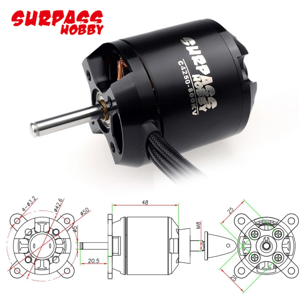 RC двигатель, C4250 4250 600KV/800KV бесщеточный двигатель для Airpalne самолета мультикоптеры радиоуправляемый самолет вертолет