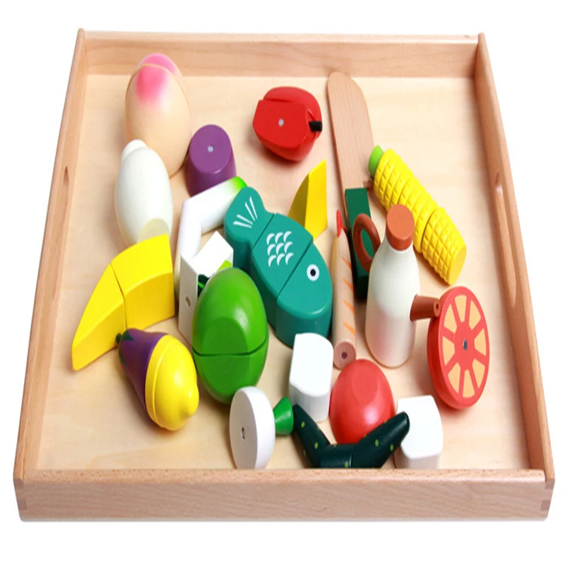 Most effective  Wooden Montessori Tray Set Montessori Practical Life Materials Small Tray Teaching Receive Pallet E