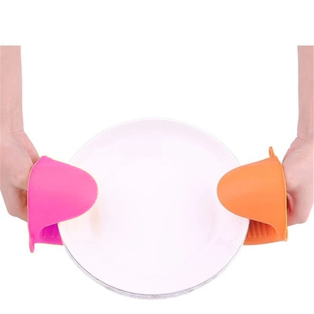 1Pc Heat Resistant Silicone Oven Insulated Glove Anti-slip Pot Bowl Holder Baking Tool Kitchen Accessories Easy To Clean