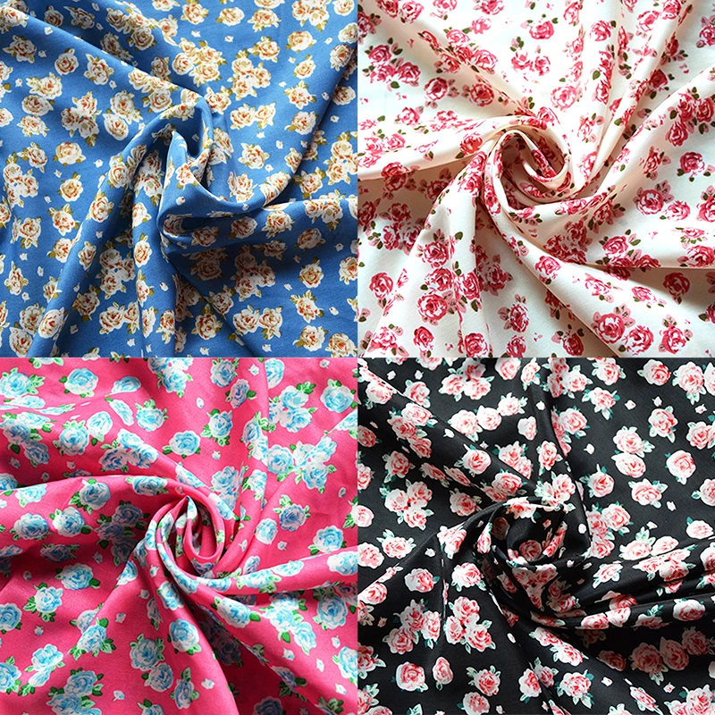 Новинка Tecidos Импорт Корея бархат шифон Дамаск маленькая Роза Печатных Весна/Лето платье Комбинезоны ткань