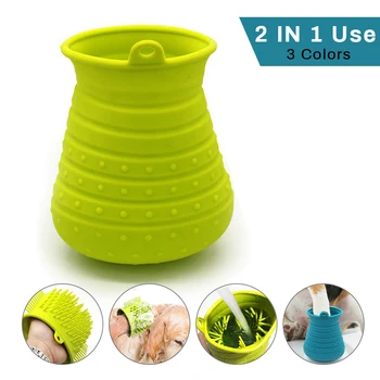 

HOT SALE Pet cleaning all silica gel dual purpose foot washing cup massager dog claw cup
