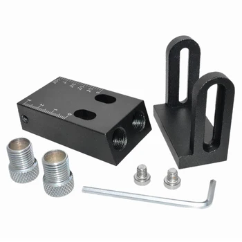

8pcs Wrench Punch Locator Portable Professional Pocket Hole Jig Kit Adjustable Woodworking Tool 15 Degree Angle Drill Guide DIY