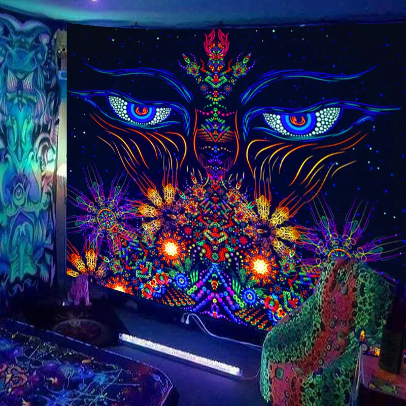New Fluorescent Tapestry Psychedelic Animal Tiger Hanging Cloth