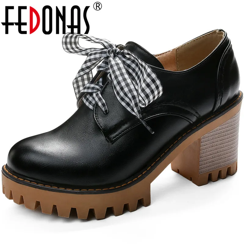 

FEDONAS New Classic Spring Summer Women Night Club Party Cross-Tied Shoes Platforms Retro Square Heels Brand Shoes Woman