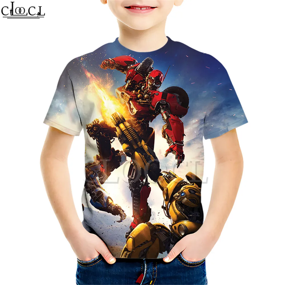 Kids T shirt 16 Одежда для маленькой дочки; футболка с рисунком супергероя Бамблби; футболки с короткими рукавами и 3D принтом для мальчиков и девочек; Повседневные детские топы для малышей - Цвет: Kids T shirt 16
