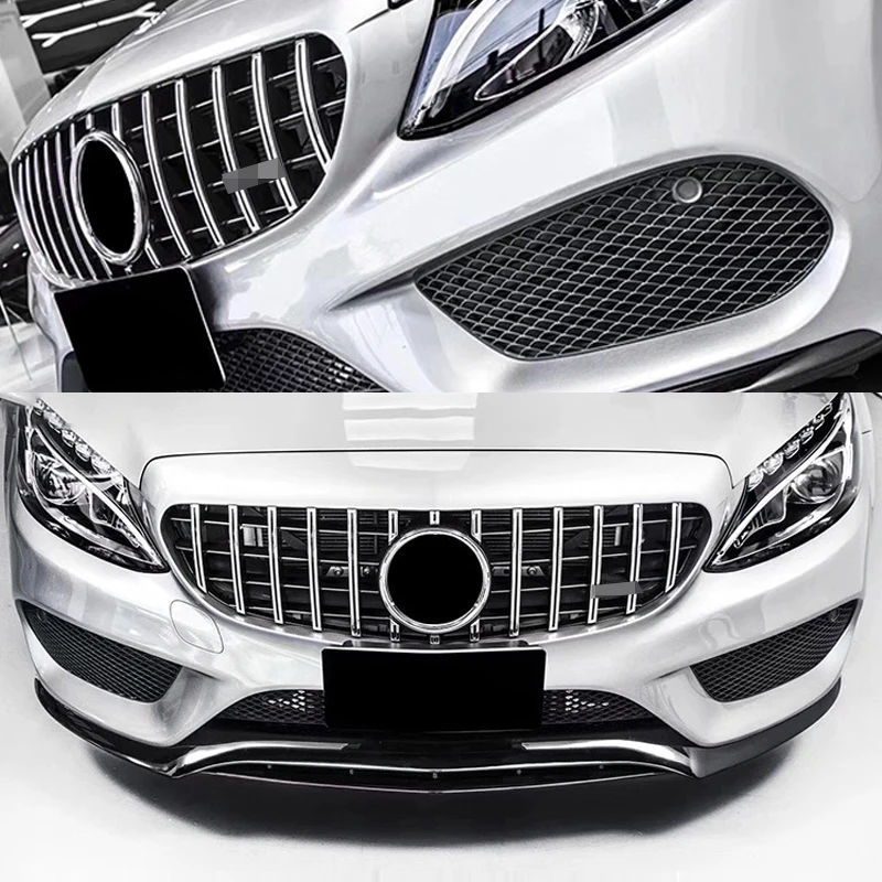 Гоночные грили ABS для Mercedes Benz C Class W205 C63-AMG GTR, автомобильные Сменные грили для гриля, автостайлинг, автомобильные грили переднего бампера