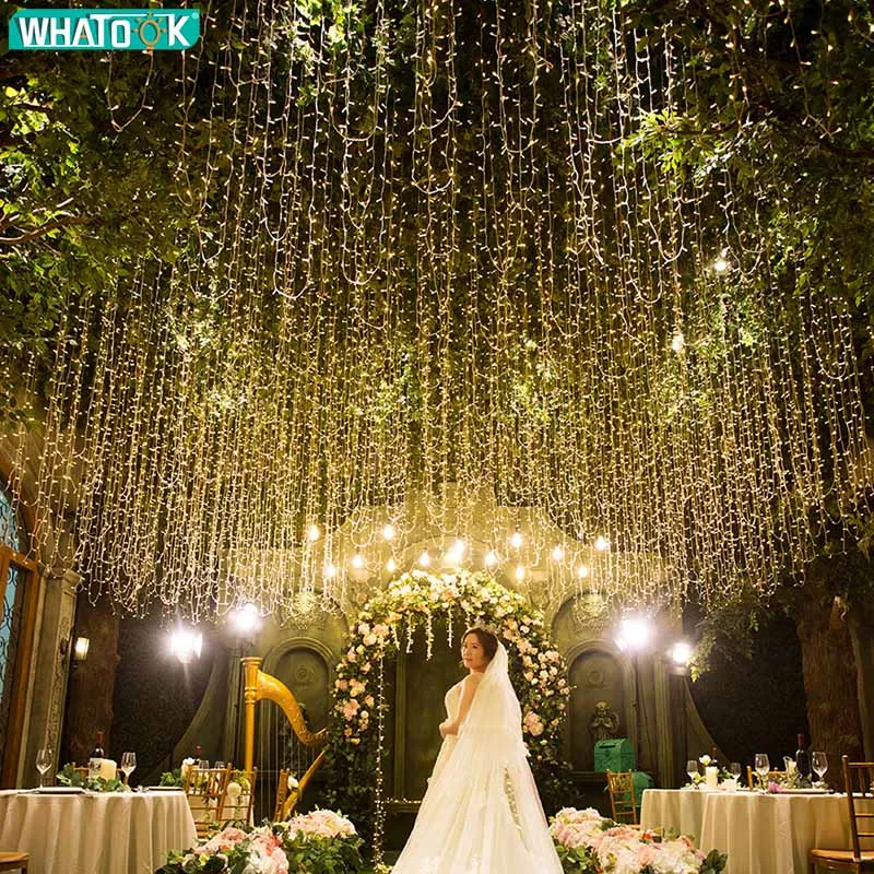

9Mx3M LED Fairy Garland Icicle Curtain Lights Christmas String Light Indoor Outdoor Wedding Lighting Home Party Gararden Decor