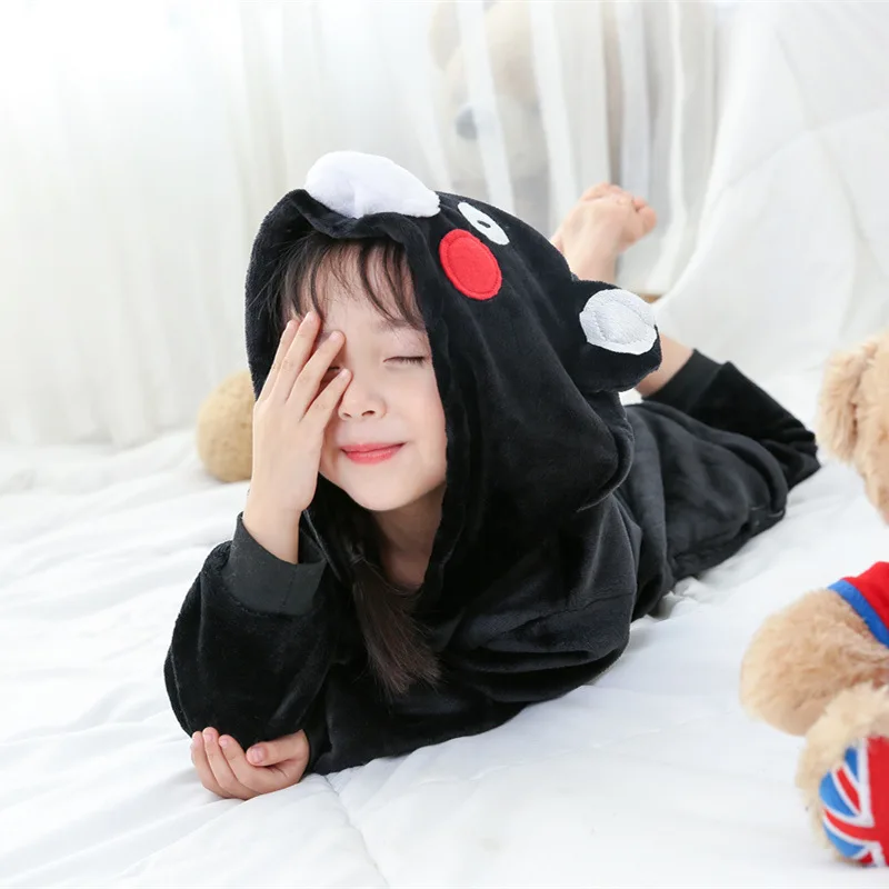 

Kids Boy Girl Halloween Homecoming Party Costume Animal Anime Kumamon Bear Cosplay Costume Zipper Hoodie Onesie Pajama
