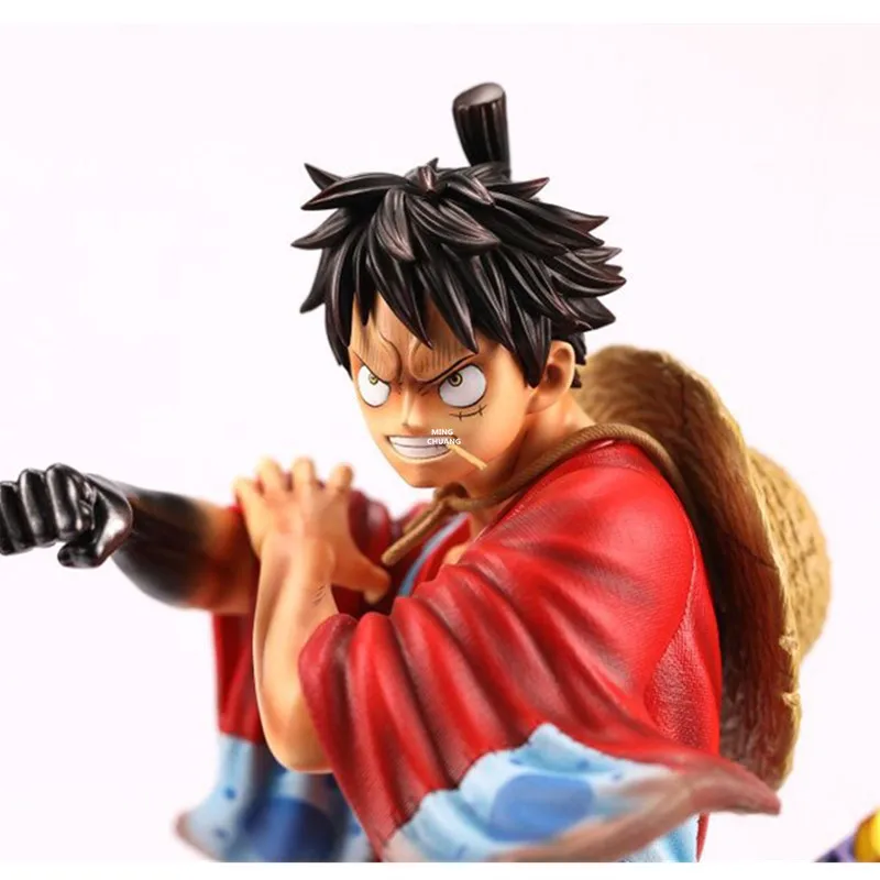 12 "Цельная статуя соломенная шляпа Пираты бюст кимоно Ver Luffy полноразмерная портретная шляпа мальчик анимационная фигурка GK игрушечная