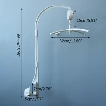

Baby White Rattles Bracket Toy Set Music Box Crib Mobile Bed Bell Holder Bedbell