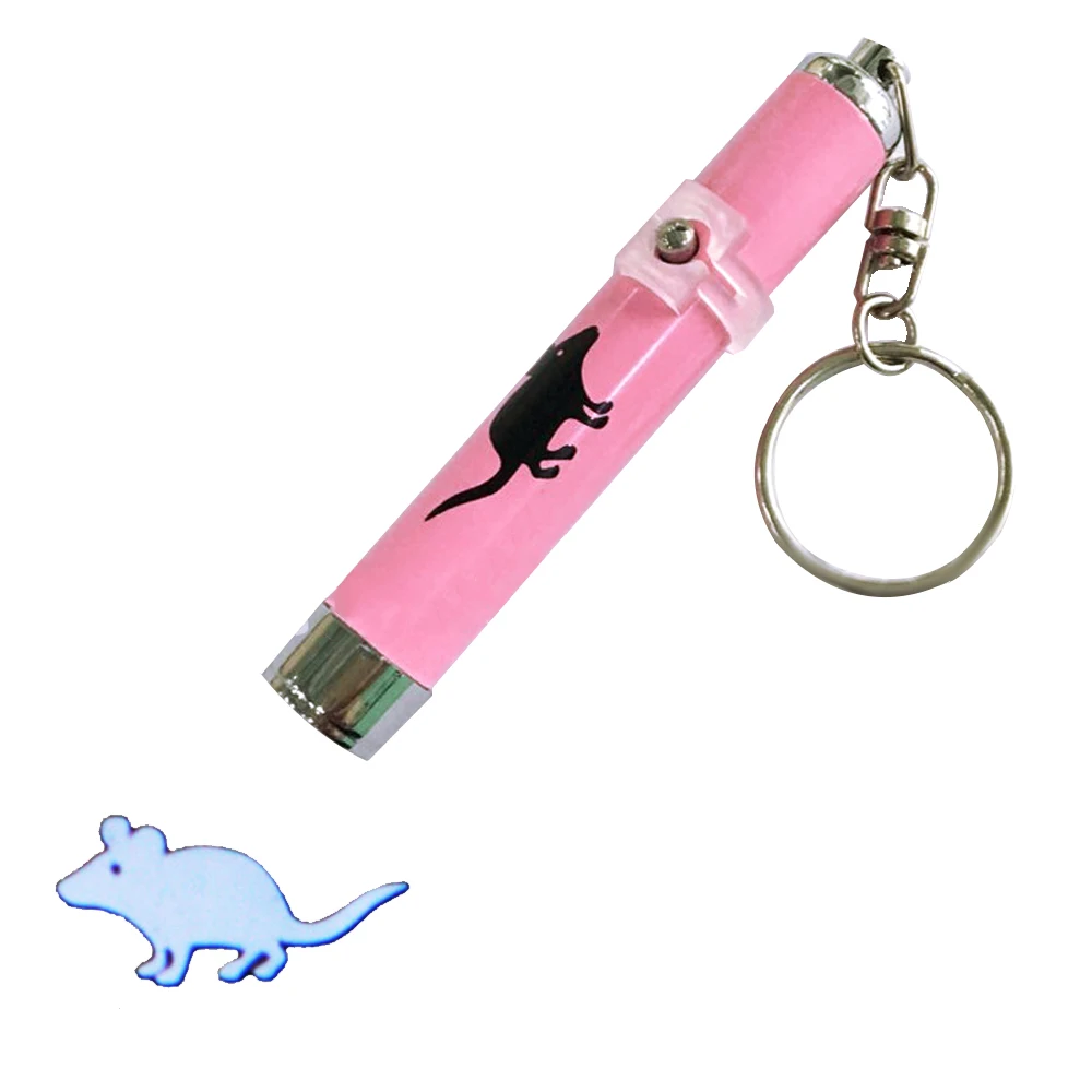 Pet Cat LED Light Laser Toy Cat Laser Pointer Pen Bright Animation Mouse Fishbone Projection Interactive Cats Laserpointer Toys - Цвет: pink