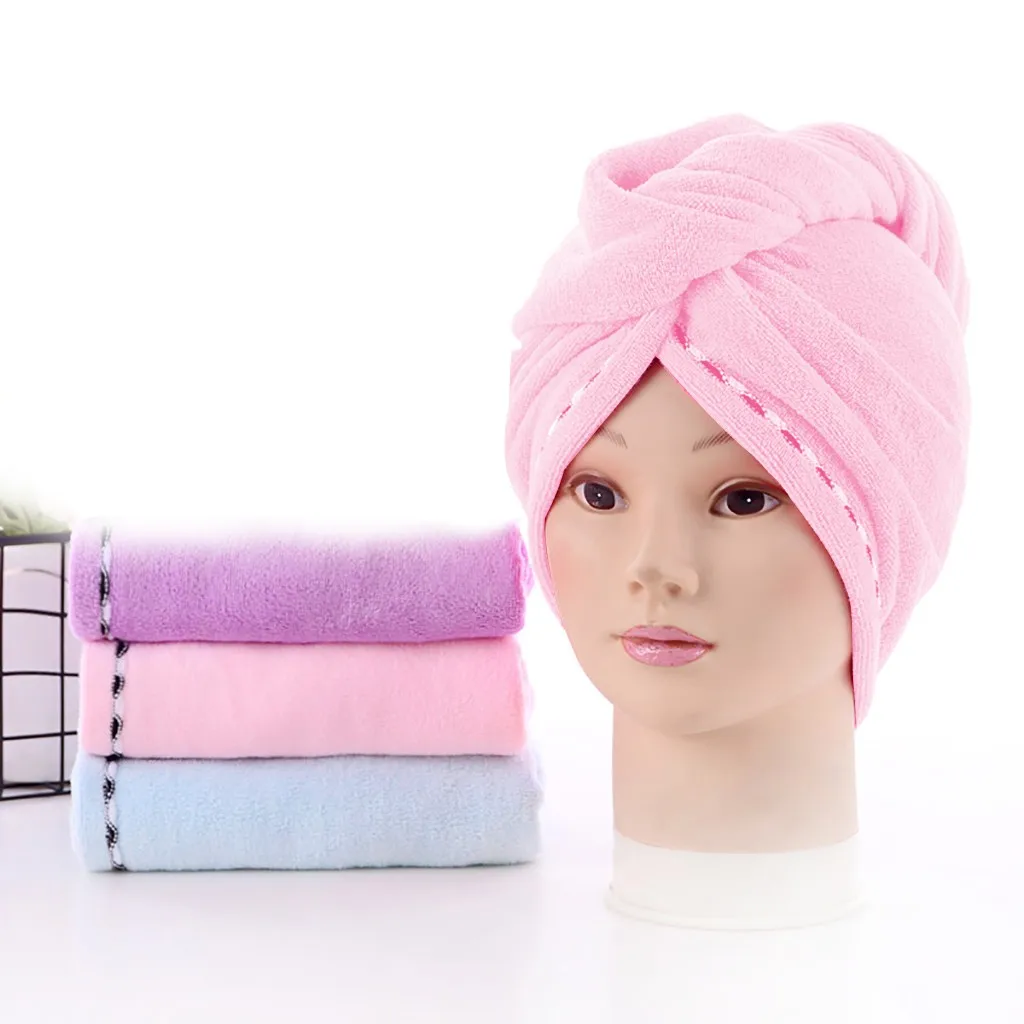 3PCS Microfiber Bath Towel Hair Dry Quick Drying Lady Bath towel soft shower cap hat for lady