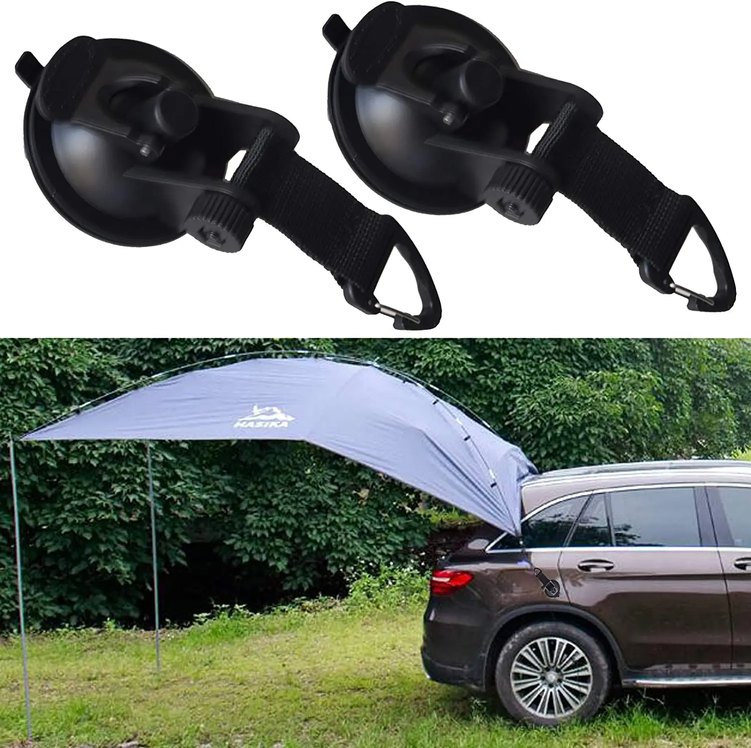 2 Pieces Heavy Duty Suction Cup Anchor with Securing Hook Tie Down Camping Tarp 