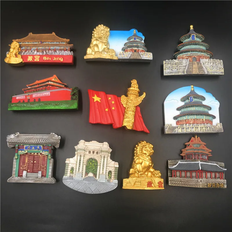 

3d Resin Fridge Sticker Beijing Great Wall Forbidden City Temple of Heaven Refrigerator Stickers Chinese Souvenir Fridge Magnet