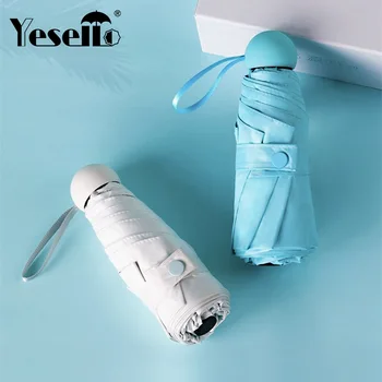 

Super Light Mini Umbrella For Women Black Coating Anti-UV Sunscreen Parasol Cute Manual Portable Sunny And Rain Umbrellas