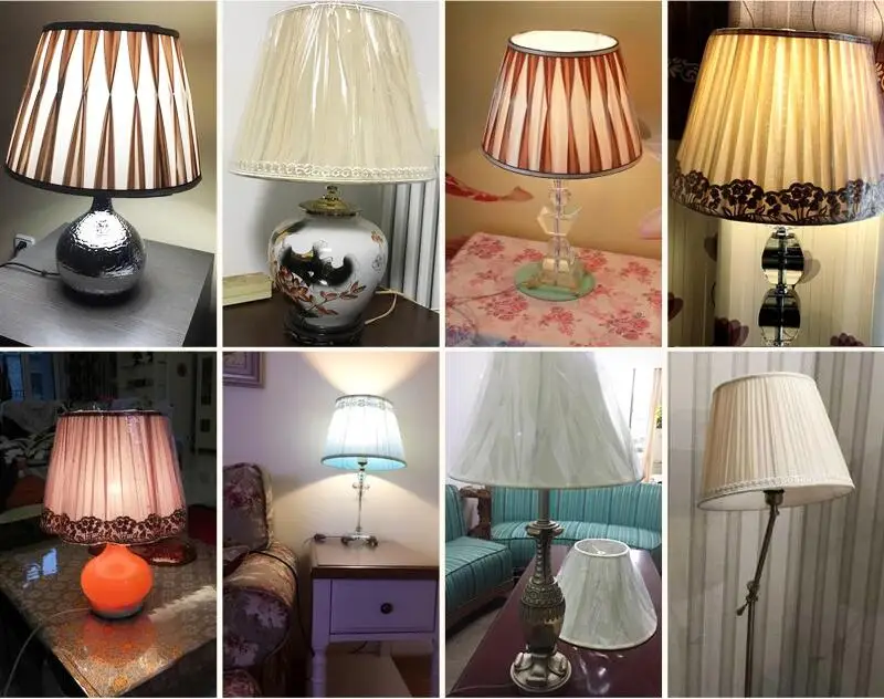 MengDengWei Modern Table Lamp Shades Pleated, Large Size Fabrics Decorative Floor Lamp Shade Cover, E27