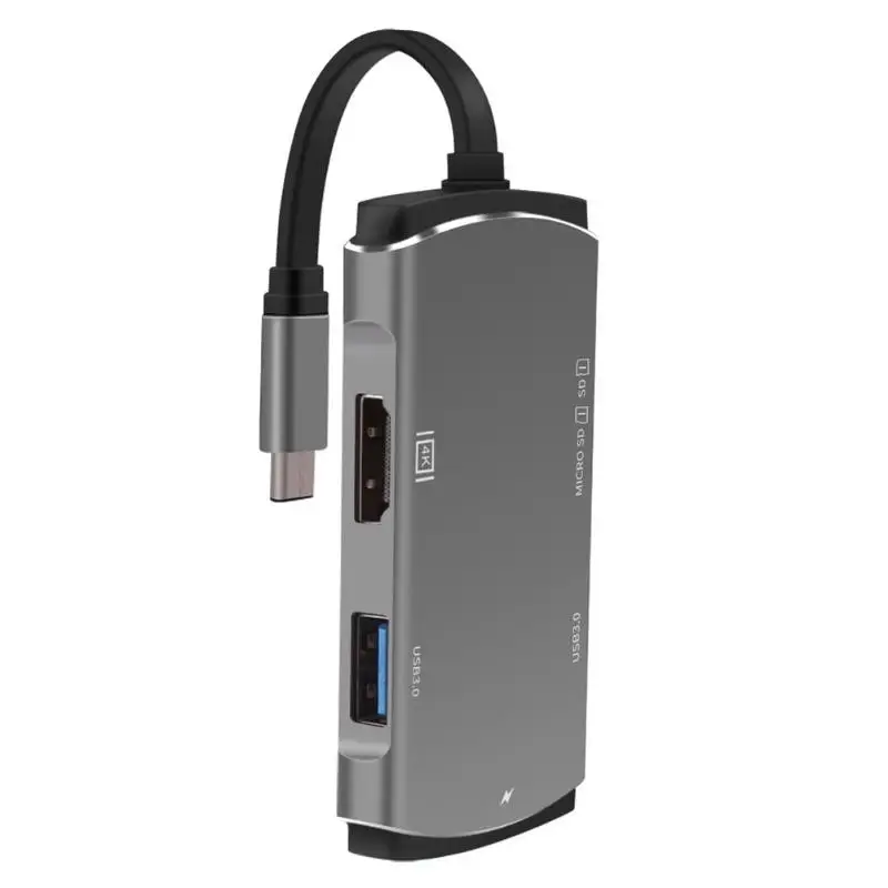  Bakeey 6 in 1 Type-C USB3.0 USB Hub HDMI PD Type-C USB Hub YC207 PD HDMI HD Card Reader Adapter for
