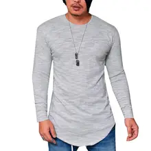

40%HOT Men Autumn Solid Color O Neck Long Sleeve Cotton Thin T-shirt Bottoming Top