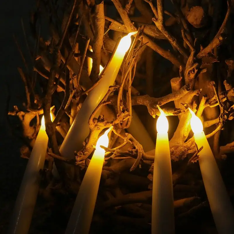 10 шт. беспламенная тонкая свеча свечи с зажимами светодиодный Электрический свечи для украшения рождественской елки домашний декор