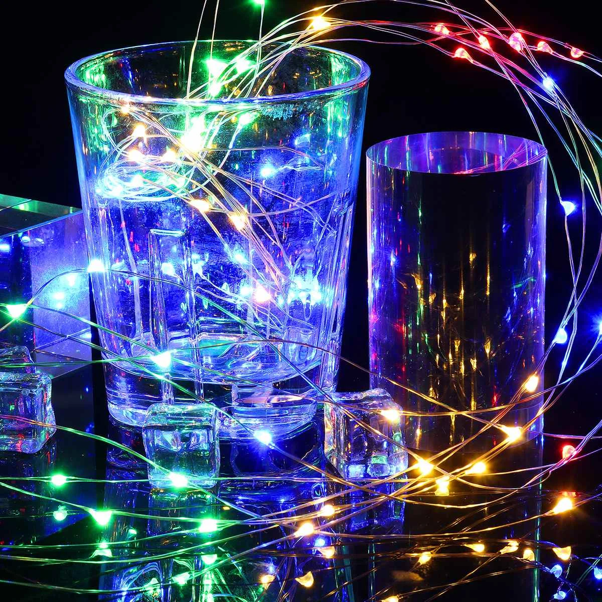 RGB 300 см светодиодный гирлянды из серебряной проволоки, гирлянды для улицы, дома, 100 светодиодный Рождественский Сказочный свет для свадебных занавесок, украшения сада - Испускаемый цвет: RGB
