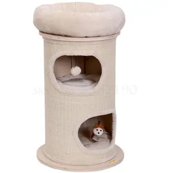

Cat climbing frame cat nest cat tree solid sisal tube large one cat jumping platform cat scratch post cat villa