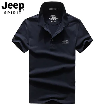 

JEEP SPIRIT Brand New Polo Shirt Men Casual Solid Color Short Sleeve Turn Down Collar Mens Polo Shirt Polos Para Hombre M-XXXL
