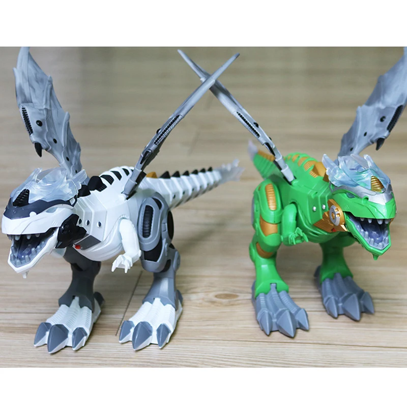 Mecânicos com Asa dos Desenhos Crianças Grande Spray Dinossauros Animados Eletrônico Andando Modelo Animal Dinosaurio Juguete Robô Pterosaurs Brinquedos 10 Crianças grande spray dinossauros mecânicos com asa
