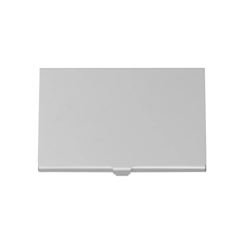 MAIOUMY карта подножка; алюминиевый сплав 15 визиток креативный держатель металлическая кожаная коробка крышка ID кредитный бизнес мульти карта чехол - Цвет: Silver