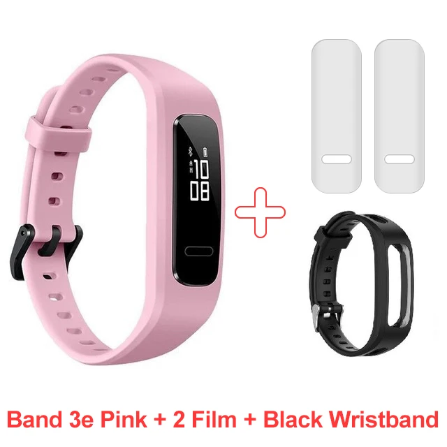 Films n Black strap Смарт-браслет huawei Band 3e 0," цветной сенсорный экран 50 метров Водонепроницаемый умный спортивный мониторинг сна - Цвет: Films n Black strap