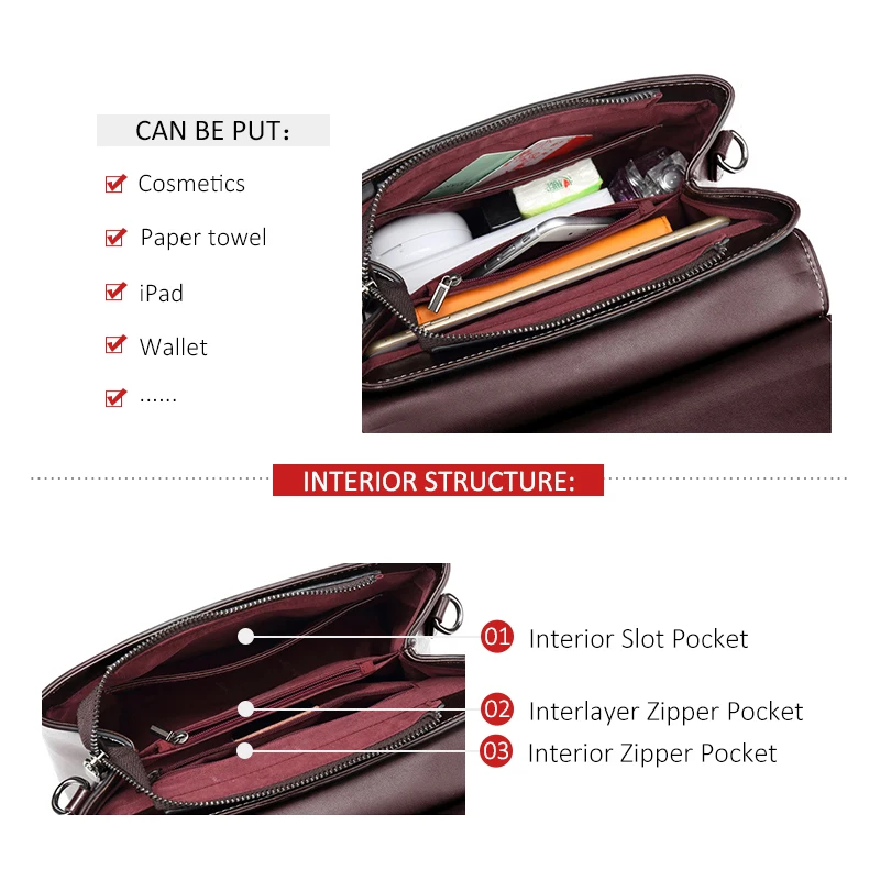 REALER shoulder bag for women vintage messenger bags ladies leather handbag with top handle female retro leisure crossbody bag