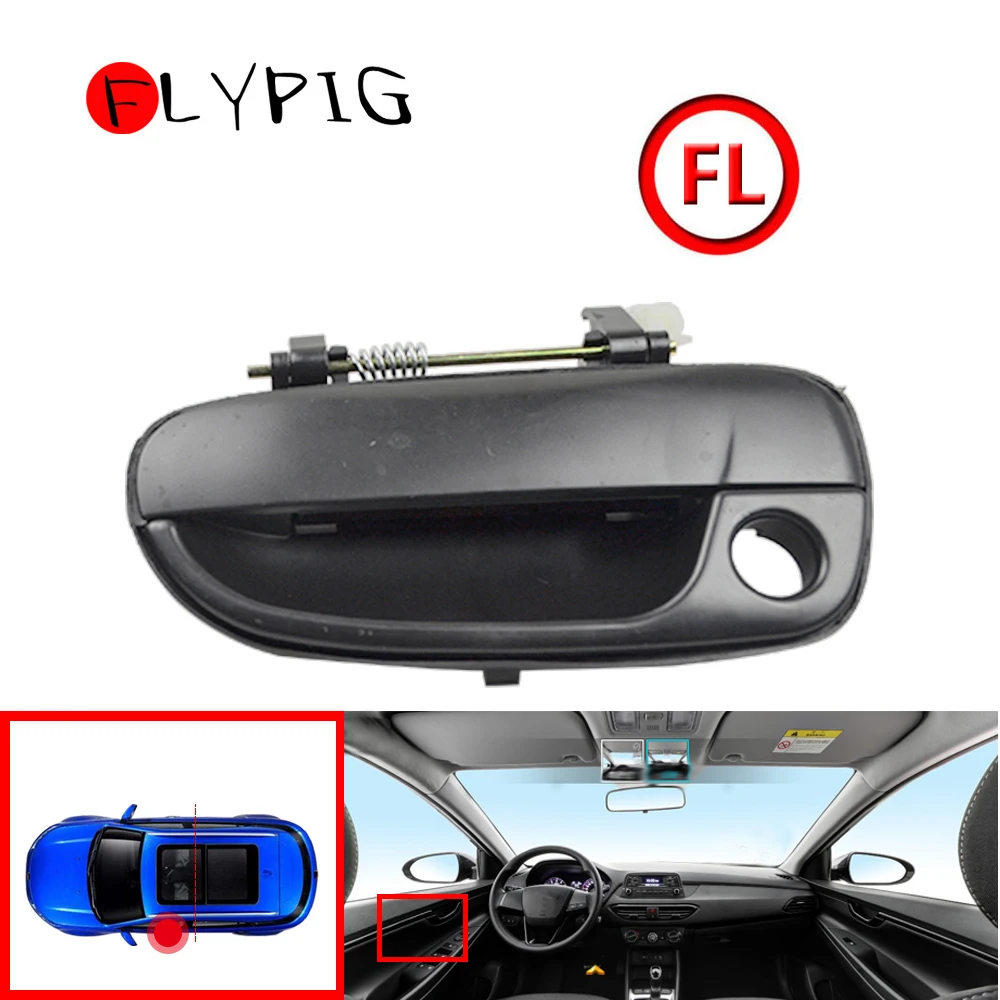 

FLYPIG New Black External Front Left Handlebar for 2000-2006 HYUNDAI ACCENT 8265025000 Outside Driver Side Door Handle