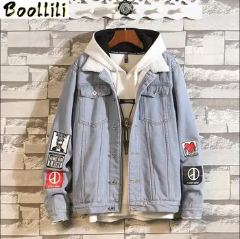 

Denim Jeans Casual England Style New 2020 Spring Autumn Jacket Men Brand Clothes Plus Asian Size M-5XL With Hoodies