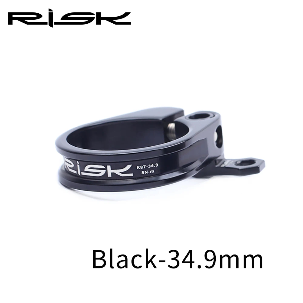 34.9mm Black Риск MTB горная дорога алюминиевый сплав велосипед блокированный Подседельный штырь зажим для велосипедного сиденья стойка воротник зажим с кабелем Органайзер 34,9 мм 31,8 мм с титановым болтом - Цвет: 34.9mm Black