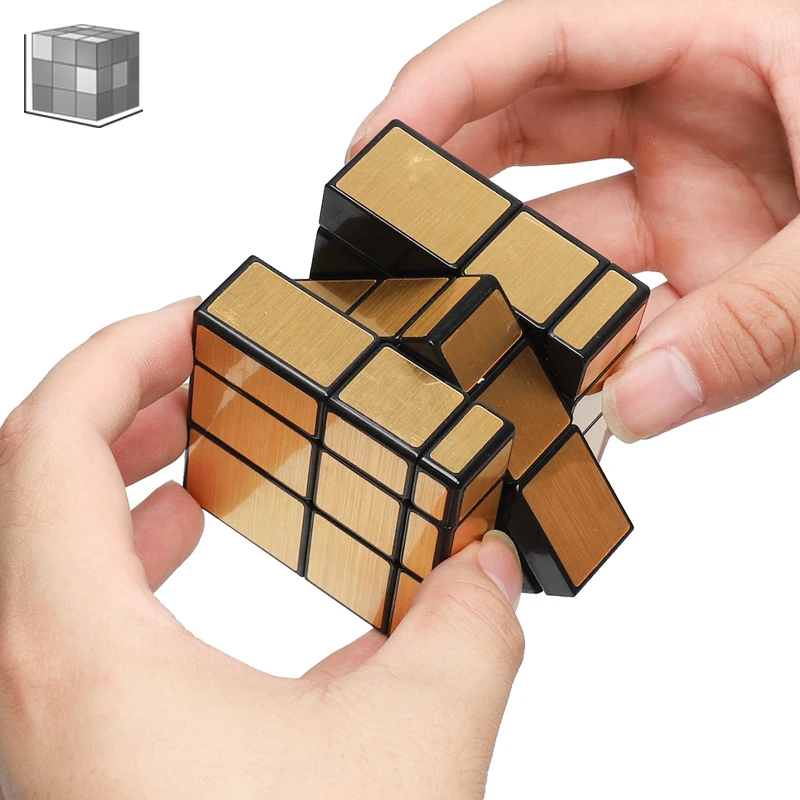 QiYi 3x3x3 скоростной кубик Профессиональный cubo magico литая головоломка с покрытием скоростной поворот обучающие и образовательные игрушки - Цвет: Gold