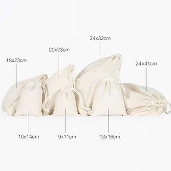 

10/20pcs Handmade Drawstring Bag Travel Storage Pouch Cotton Linen Clothing Bag Large Storage bag for Christmas Gift Package